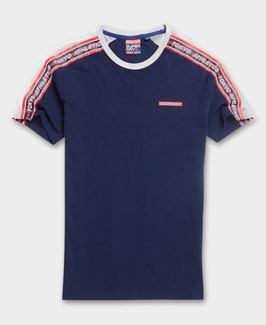 Superdry Trophy Colour block Classic Férfi Pólók Sötétkék | JRBHS4957